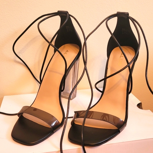 Black Strappy High Heels - Picture 2 of 6